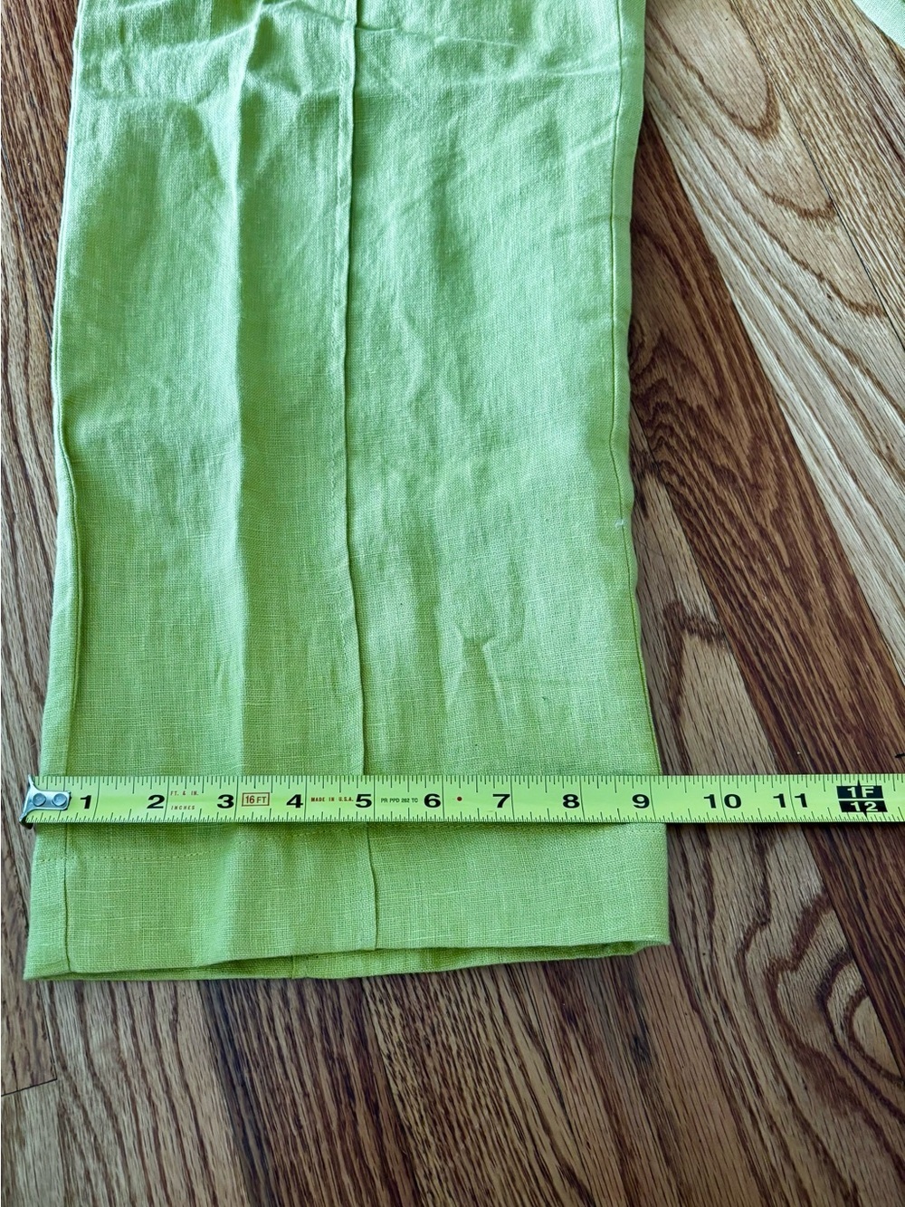 Zara Chartreuse Lightweight Linen Elastic Waist Casual Kids Pants - Picture 6 of 7